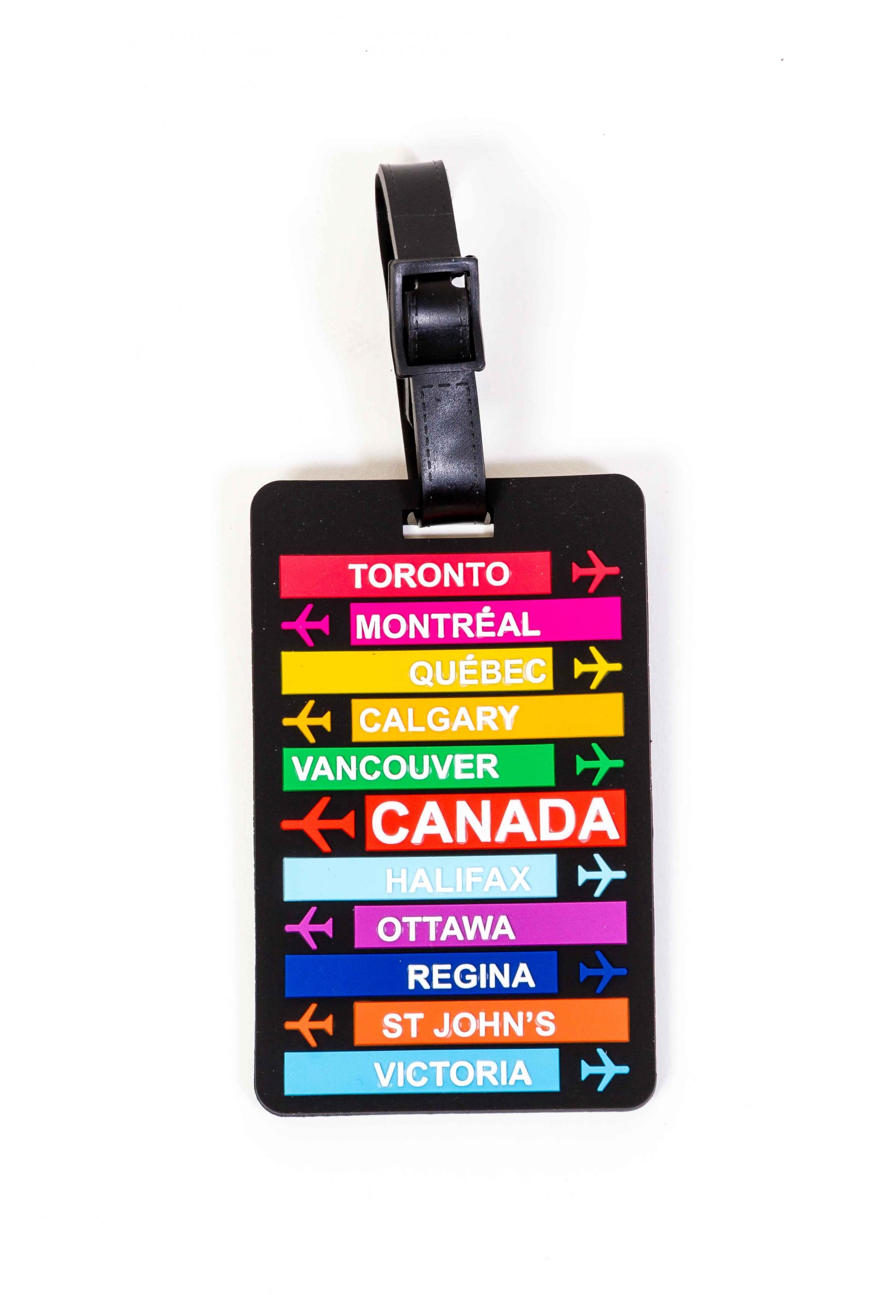 Canada MultiCity Luggage Tag Flag Matrix