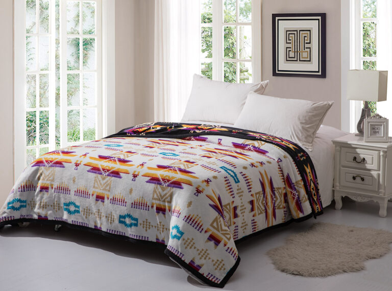 Reversible 2 Ply Blanket White Flag Matrix