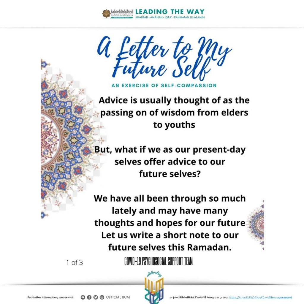 A LETTER TO MY FUTURE SELF Emotional and Psychosocial