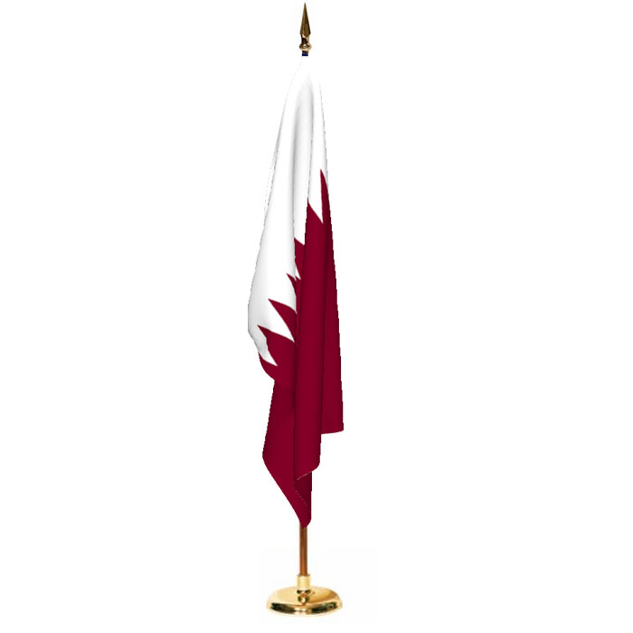 Qatar Ceremonial Flag Set (HighQuality)