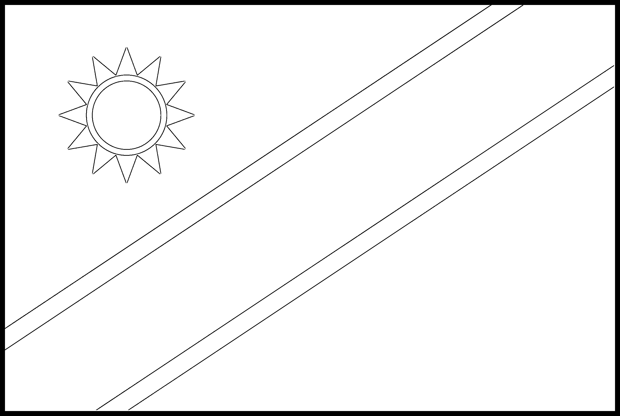 Namibia Flag Colouring Page Flags Web