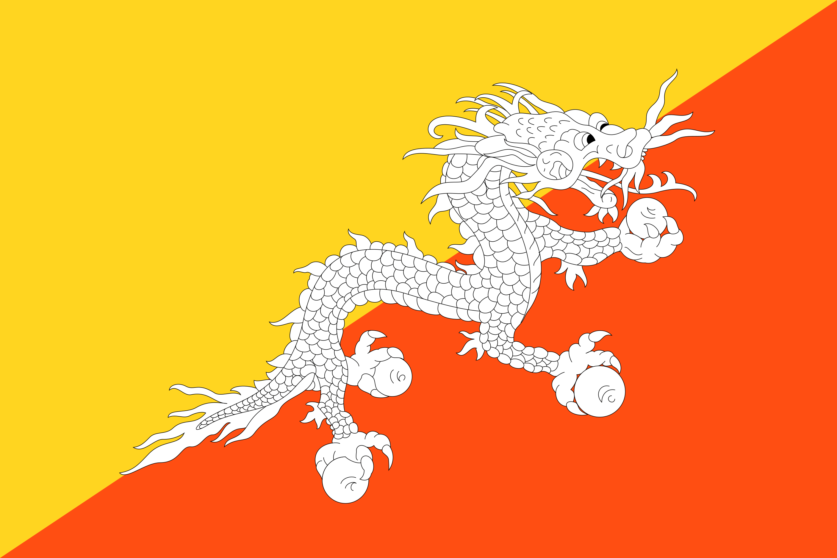 Bhutan Flag Colouring Page Flags Web