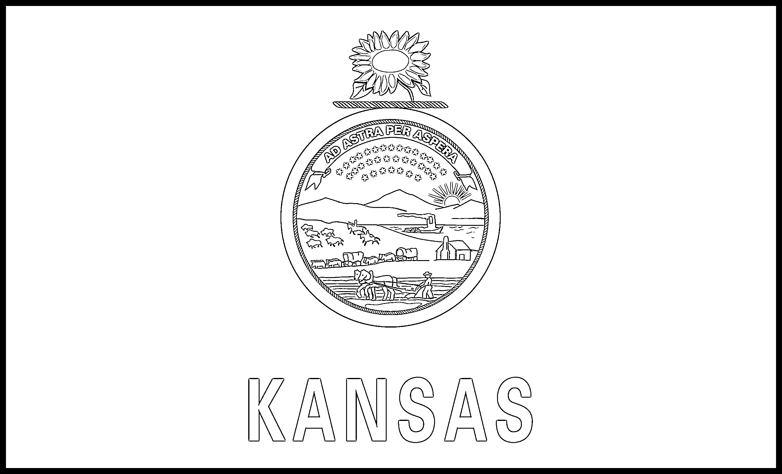 Kansas Symbols Coloring Pages