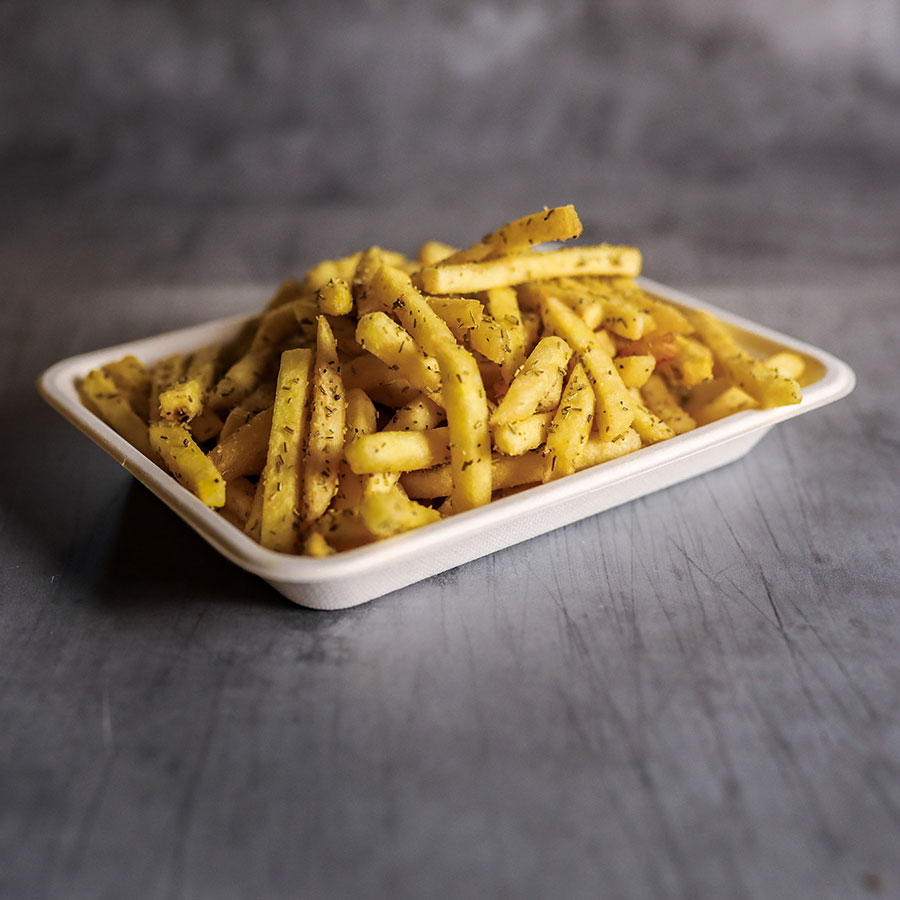 GARLIC & ROSEMARY FRIES Order Street Food from Flaming Peaches
