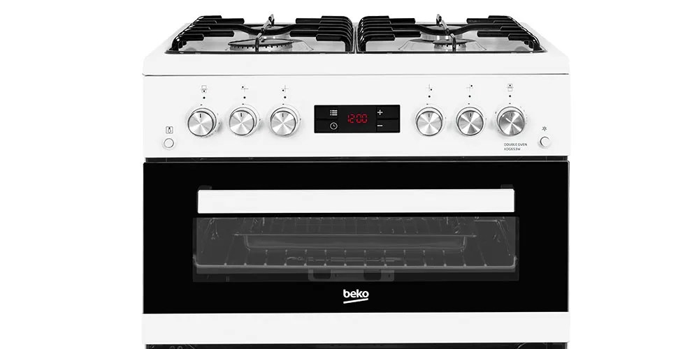 Beko Dual Fuel Cooker Double Oven 60cm White Flamingo Malta