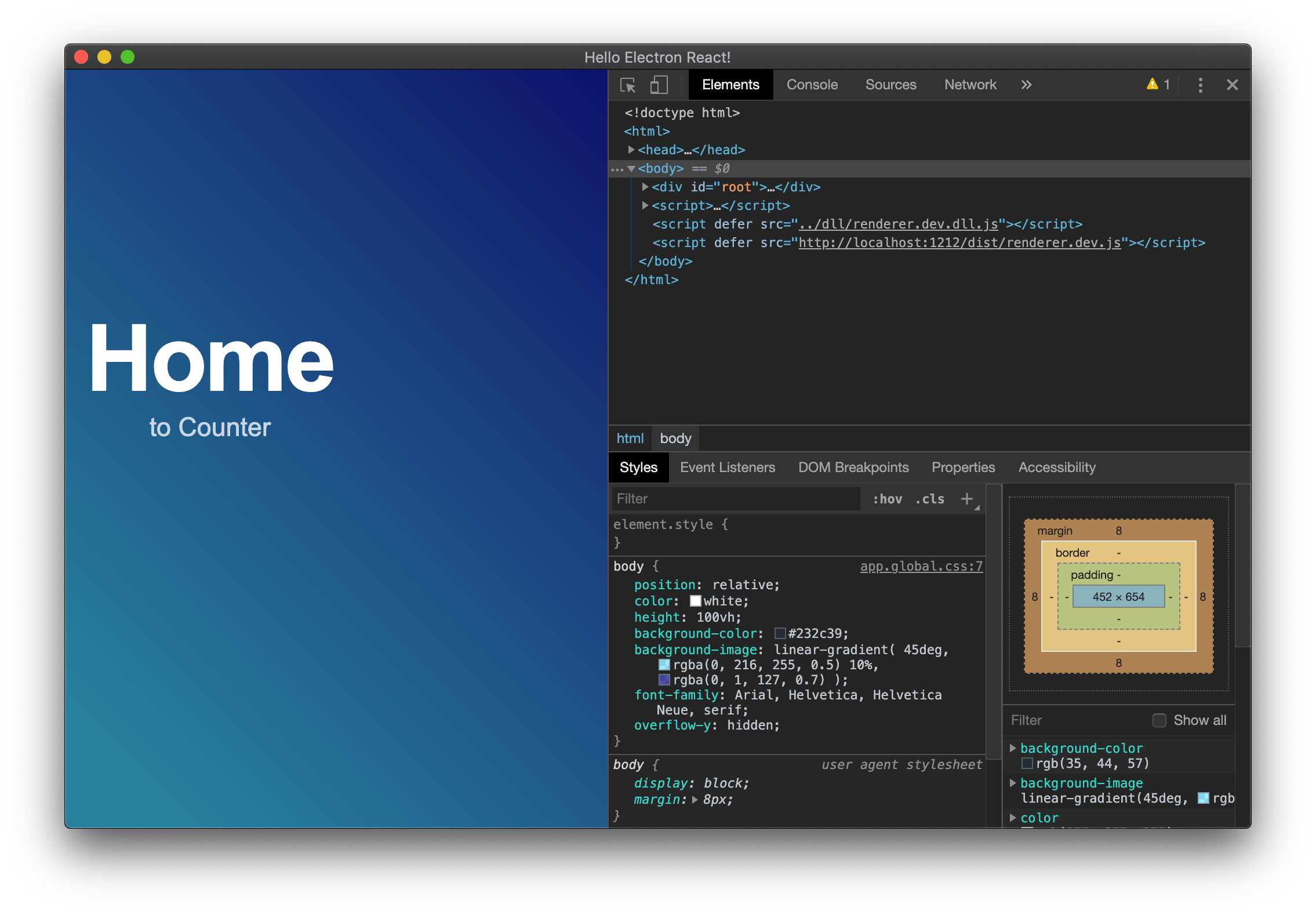 Reactelectron 설치 및 사용하기 플타 앞발자의 삽질로그
