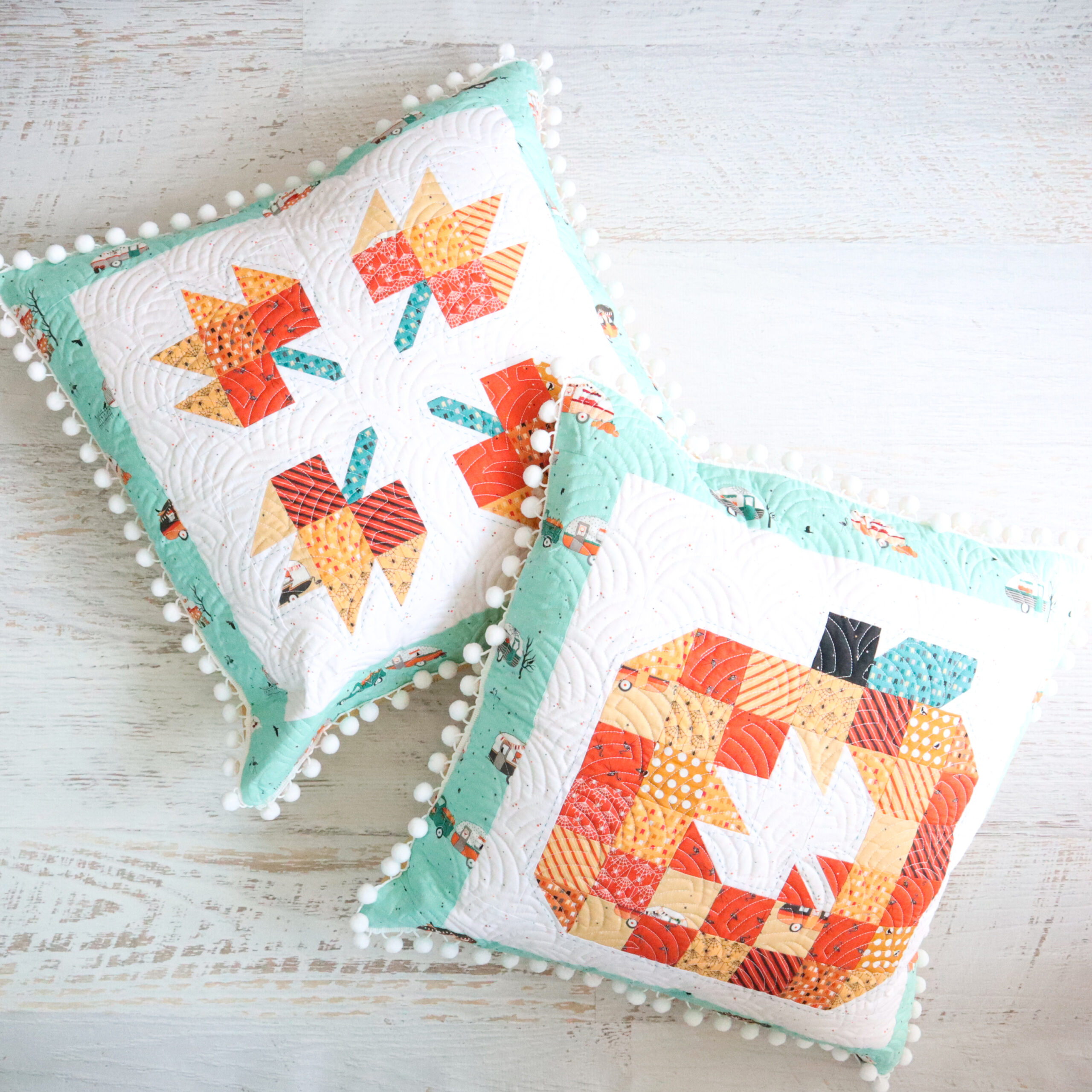 Patchwork Fall Pillows Haunted Adventure Pillows
