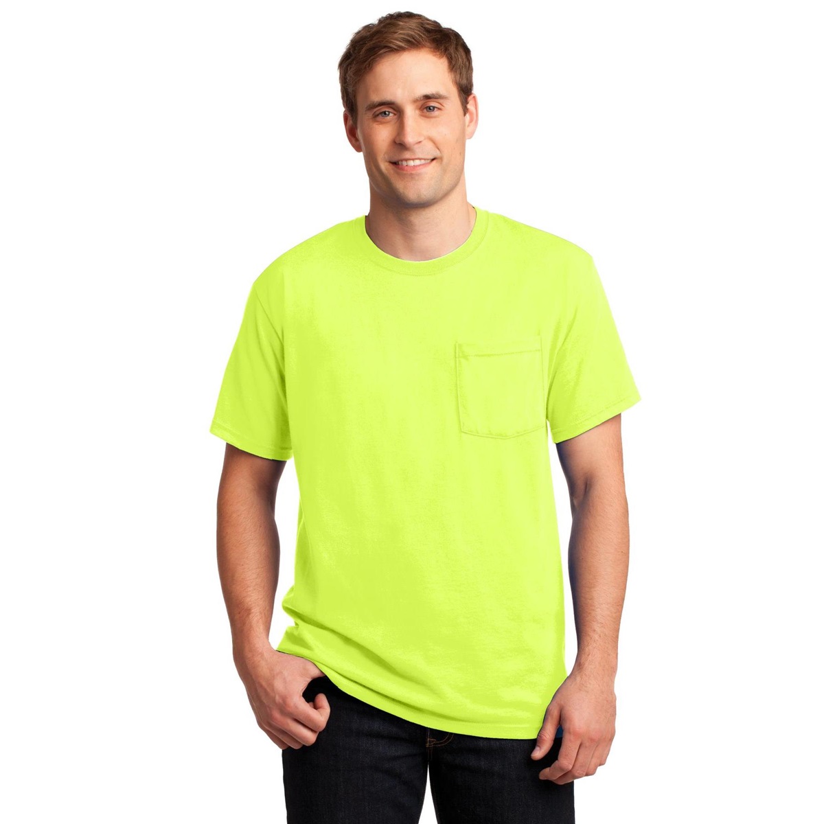 Jerzees 29MP Heavyweight Blend TShirt with Pocket Safety Green