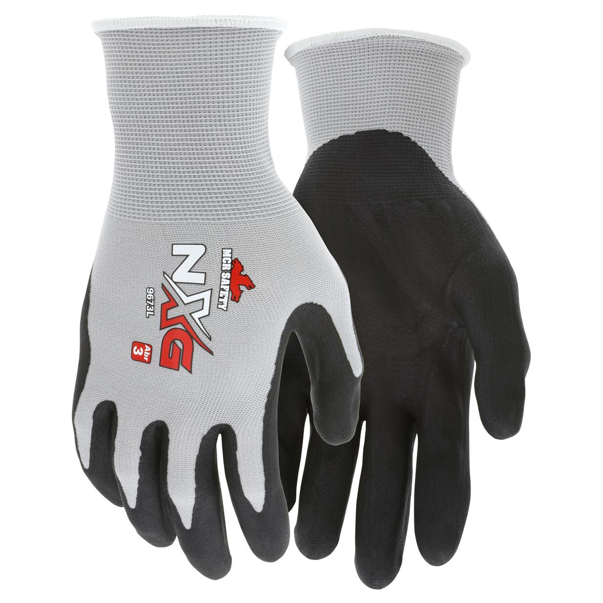 MCR Safety 9673 NXG Foam Nitrile Dipped Gloves 13 Gauge Nylon Shell