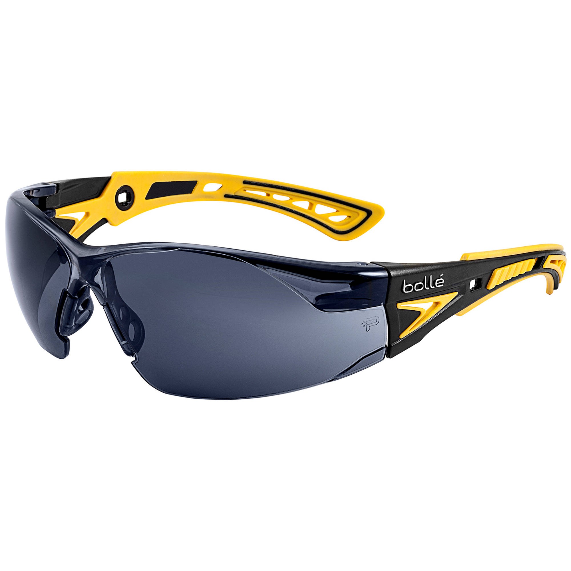 Bolle 40253 Rush+ Small Safety Glasses Yellow/Black Temples Smoke