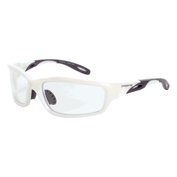 CrossFire Infinity Safety Glasses White Frame Clear Lens