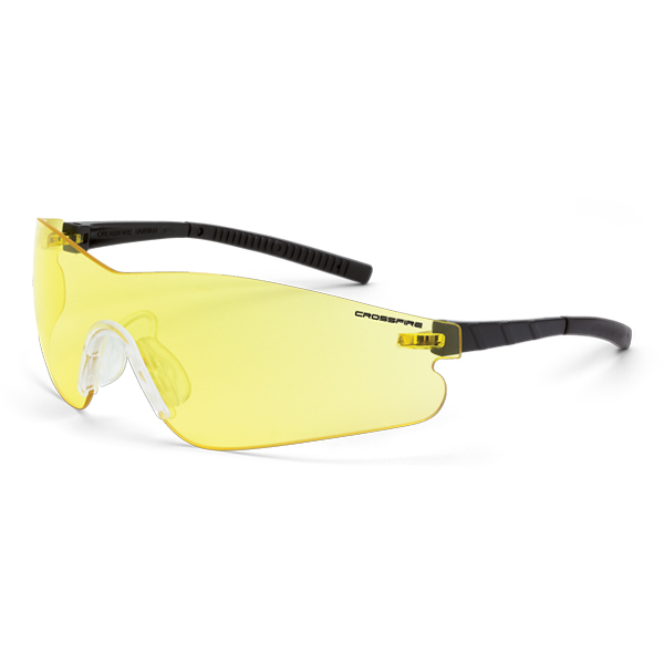 CrossFire Blade Safety Glasses Black Temples Yellow AntiFog Lens