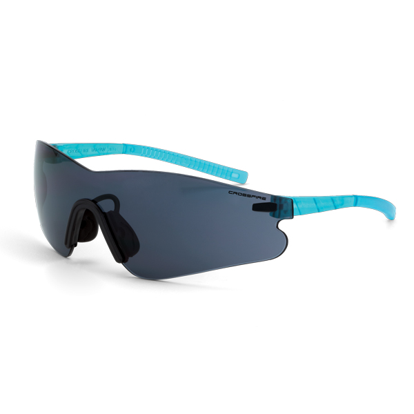 CrossFire Mini Blade Safety Glasses Teal Temples Smoke AntiFog
