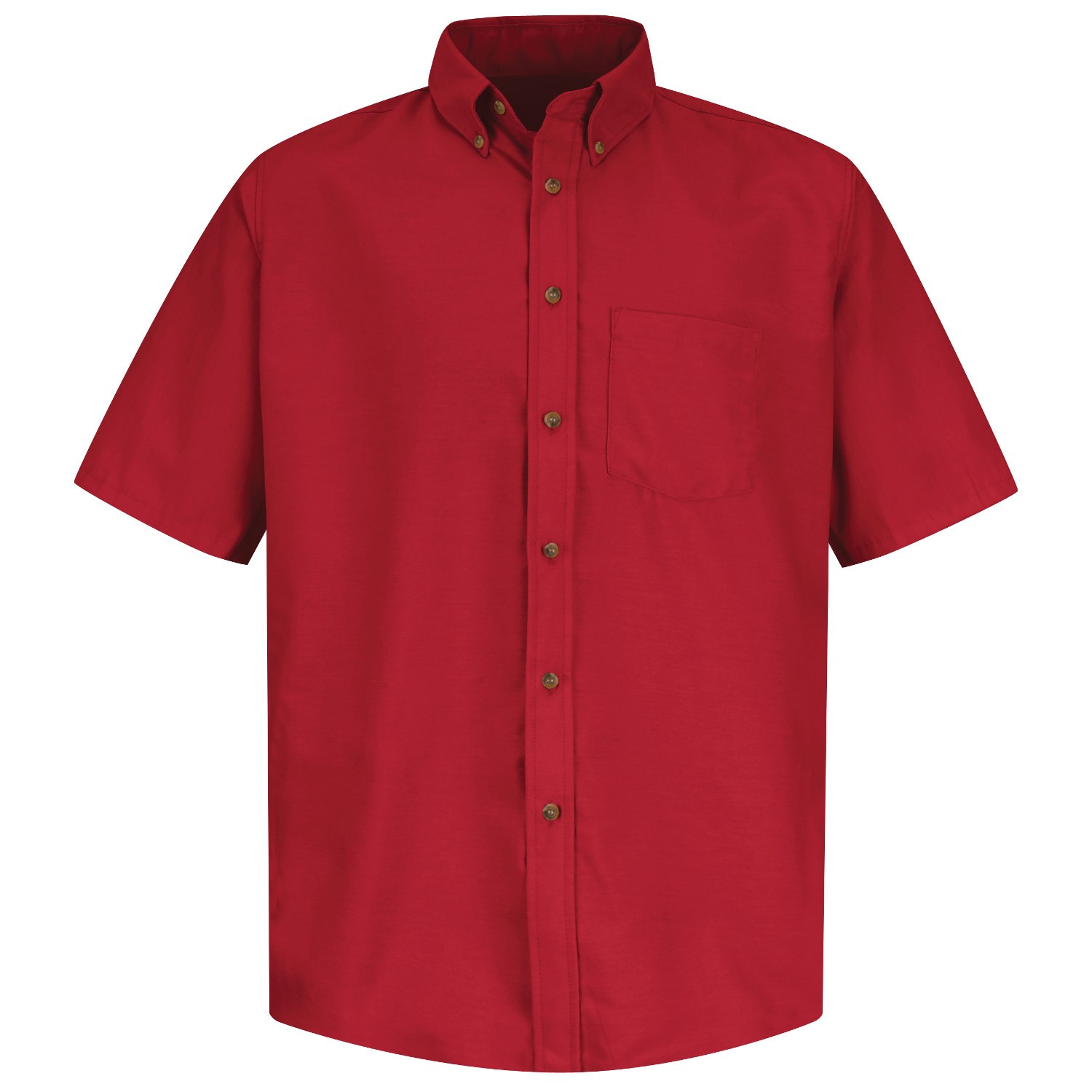 Red Kap SP80 Men's Poplin Dress Shirt Short Sleeve Red