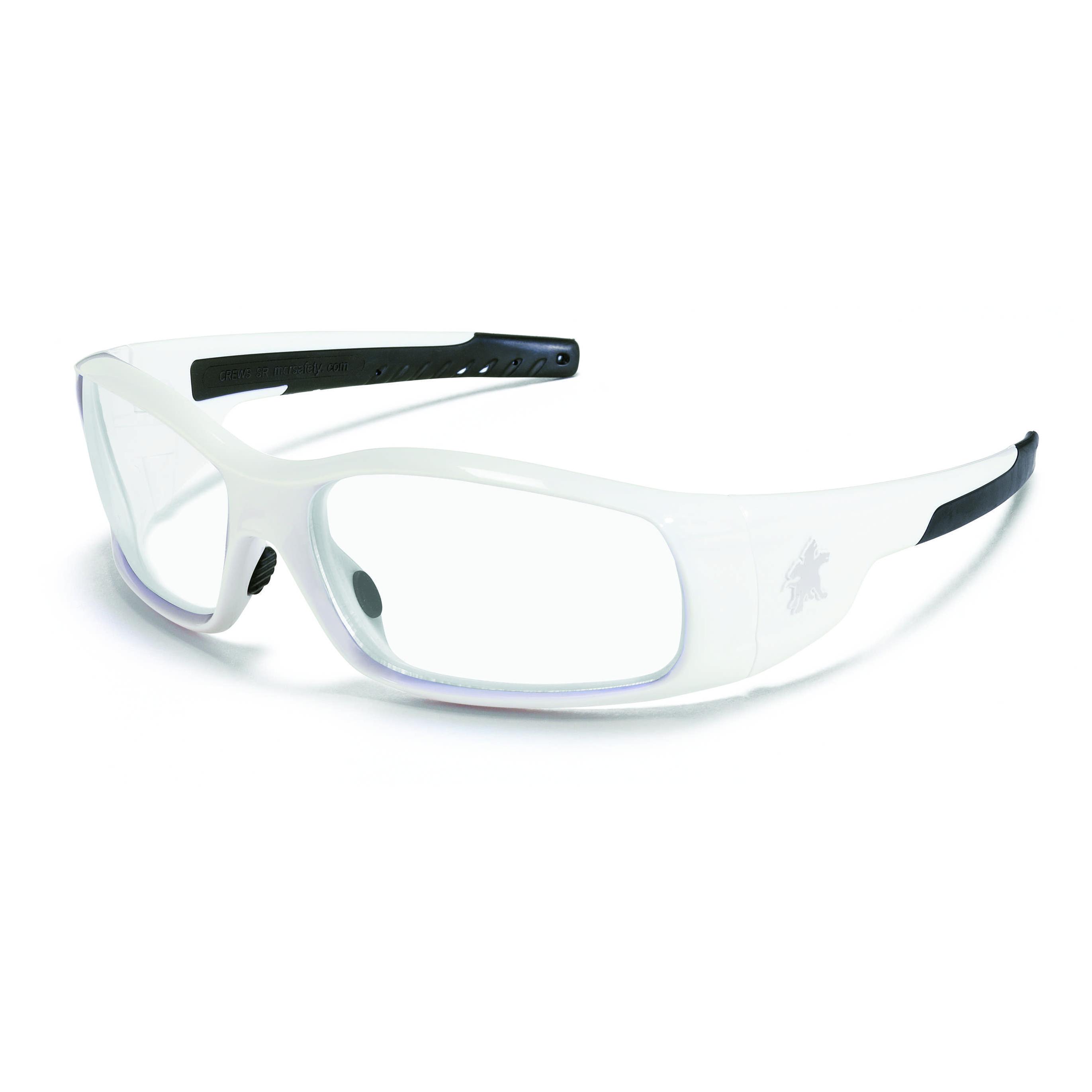 Crews SR120 Swagger Safety Glasses White Frame Clear Lens
