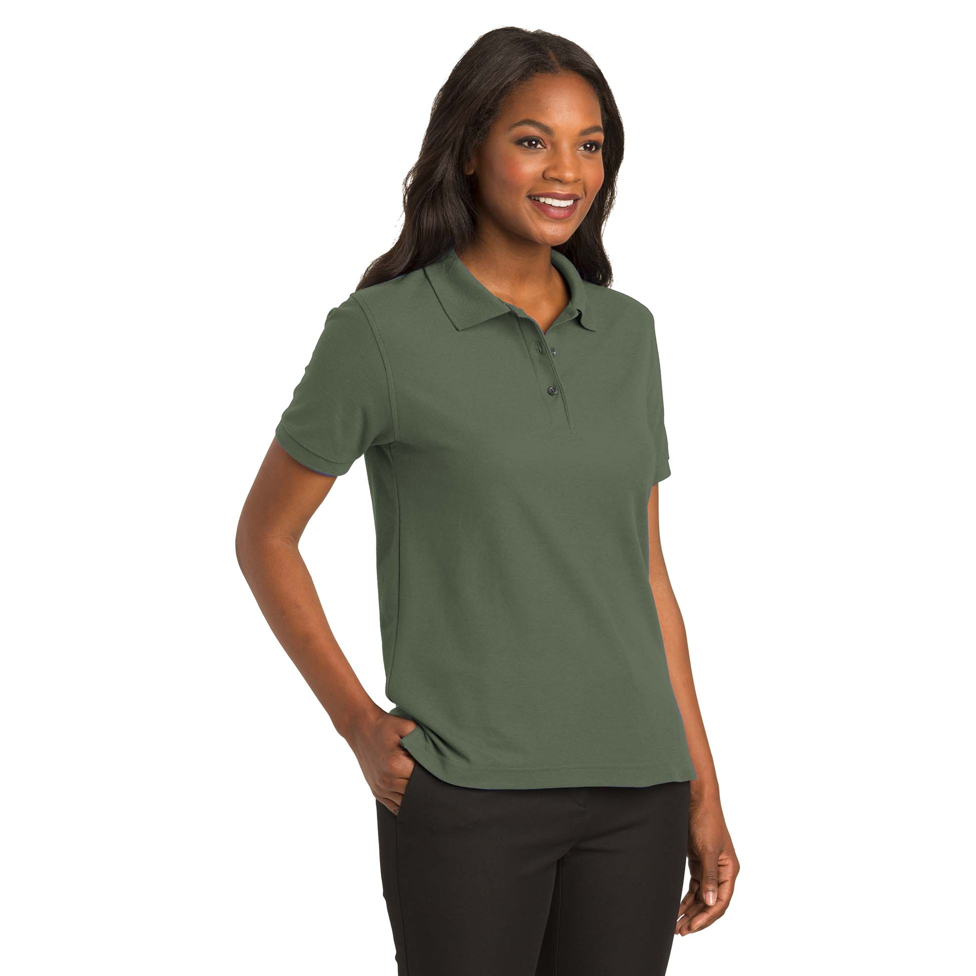 Port Authority L500 Ladies Silk Touch Polo Clover Green Full Source
