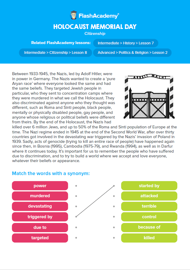 Holocaust Memorial Day FlashAcademy