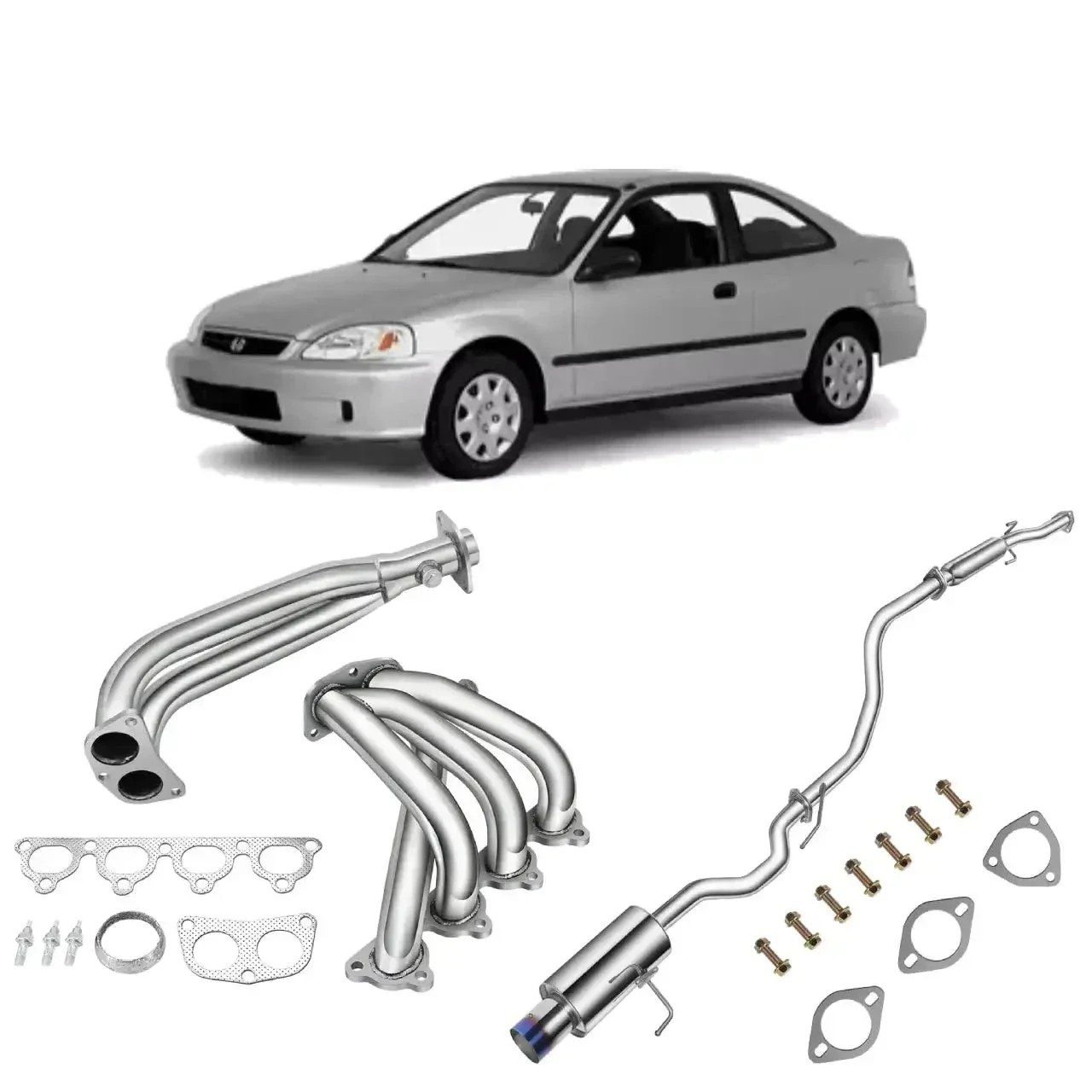 1992-2000 Honda Civic Exhaust Header/Catback Exhaust All-In-One Kit