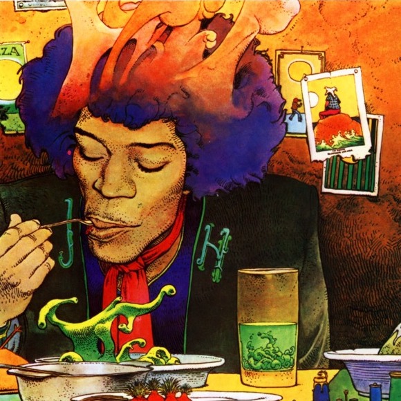 Moebius Illustrates Jimi Hendrix's Voodoo Soup Flashbak
