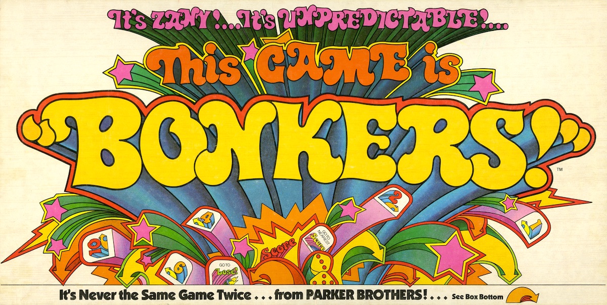 Classic Bonkers game board and box. Parker Brothers, 1978. Flashbak