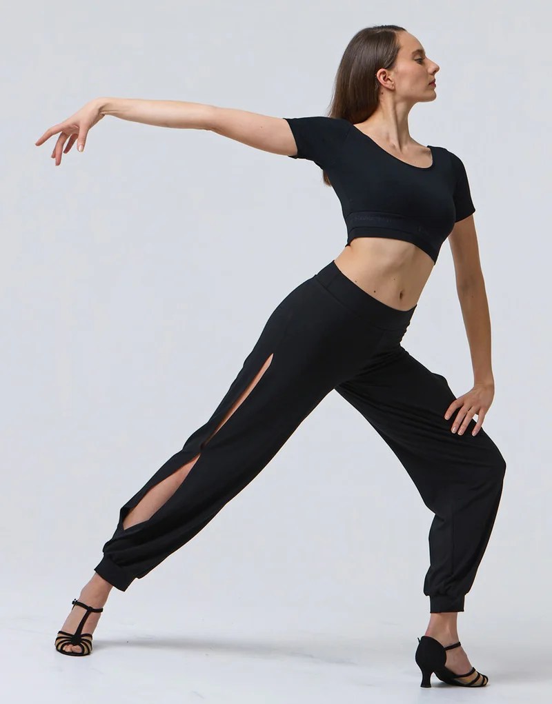 Temps Danse Amara Dans Broek Tango Zijsplitten Zwart Flashdance