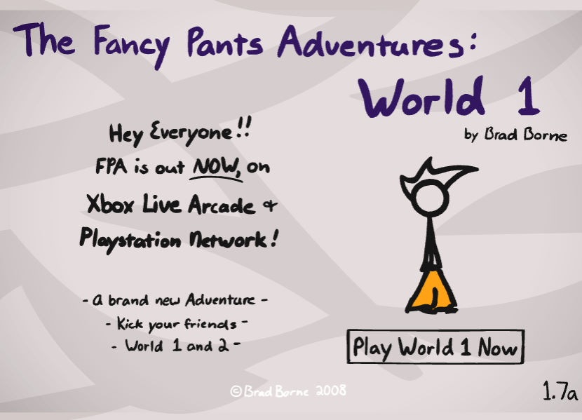 노란바지의 모험 1 팬시 팬츠 어드벤처 게임하기 (The Fancy Pants Adeventure World 1) 플래시게임