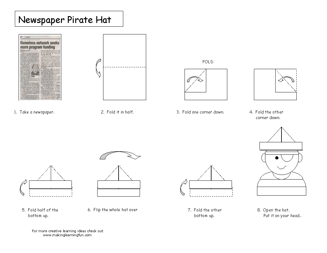 Make a Newspaper Pirate Hat Flashlight Press