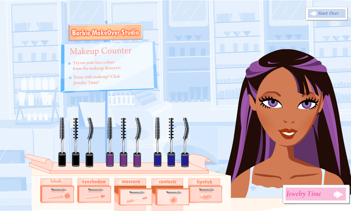 Barbie Makeover Studio Play Online on Flash Museum 🕹️