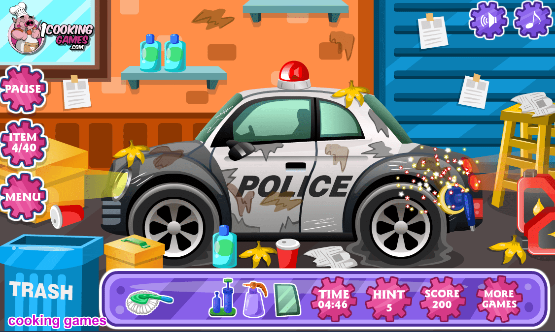 Clean Up Police Car Play Online on Flash Museum 🕹️