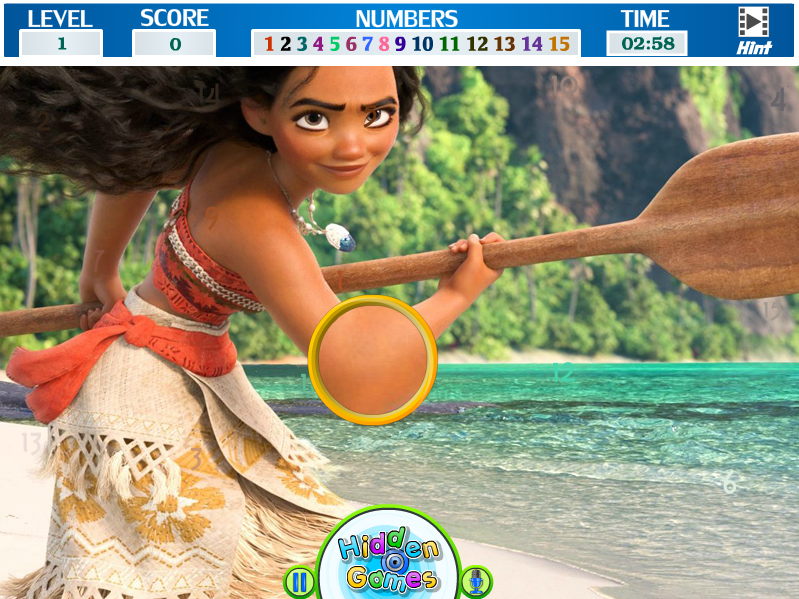 Moana Hidden Numbers Play Online on Flash Museum 🕹️