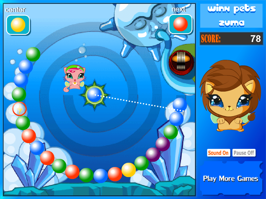 Winx Pets Zuma Play Online on Flash Museum 🕹️