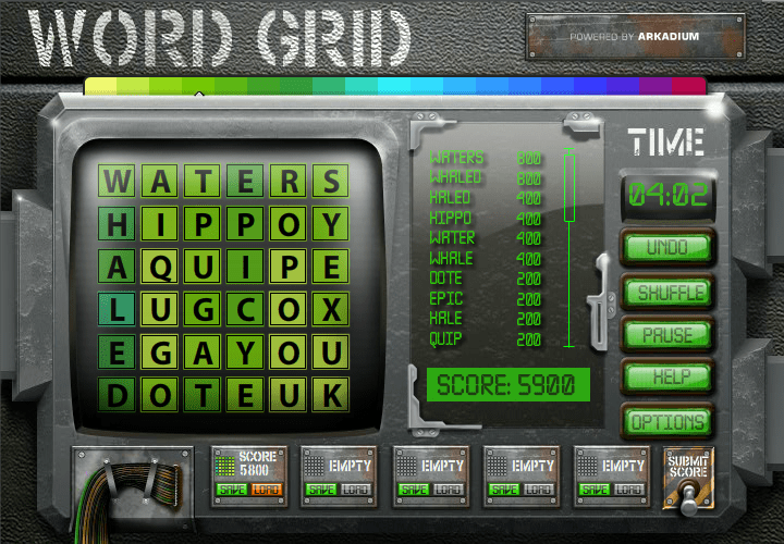 Word Grid (Arkadium) Play Online on Flash Museum 🕹️
