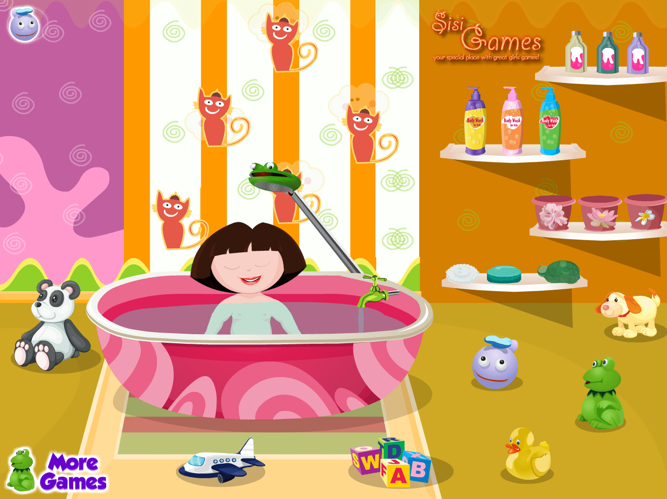 Dora Baby Bath Play Online on Flash Museum 🕹️