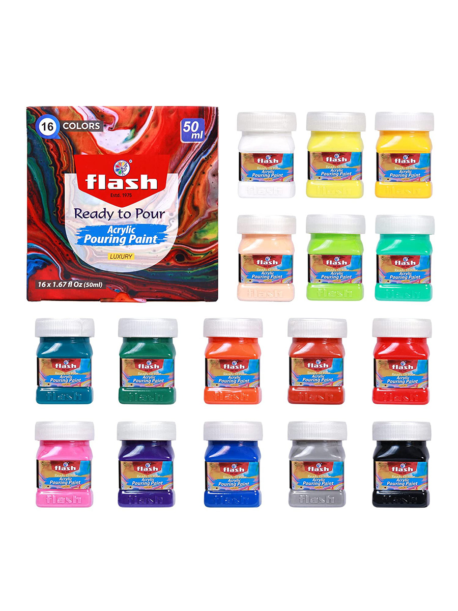 Acrylic Pouring Paint Set 16 Colors Flashpaints