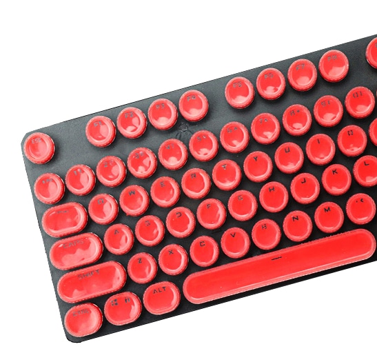Acrylic Double Shot Keycaps Round Typewriter Style Flashquark