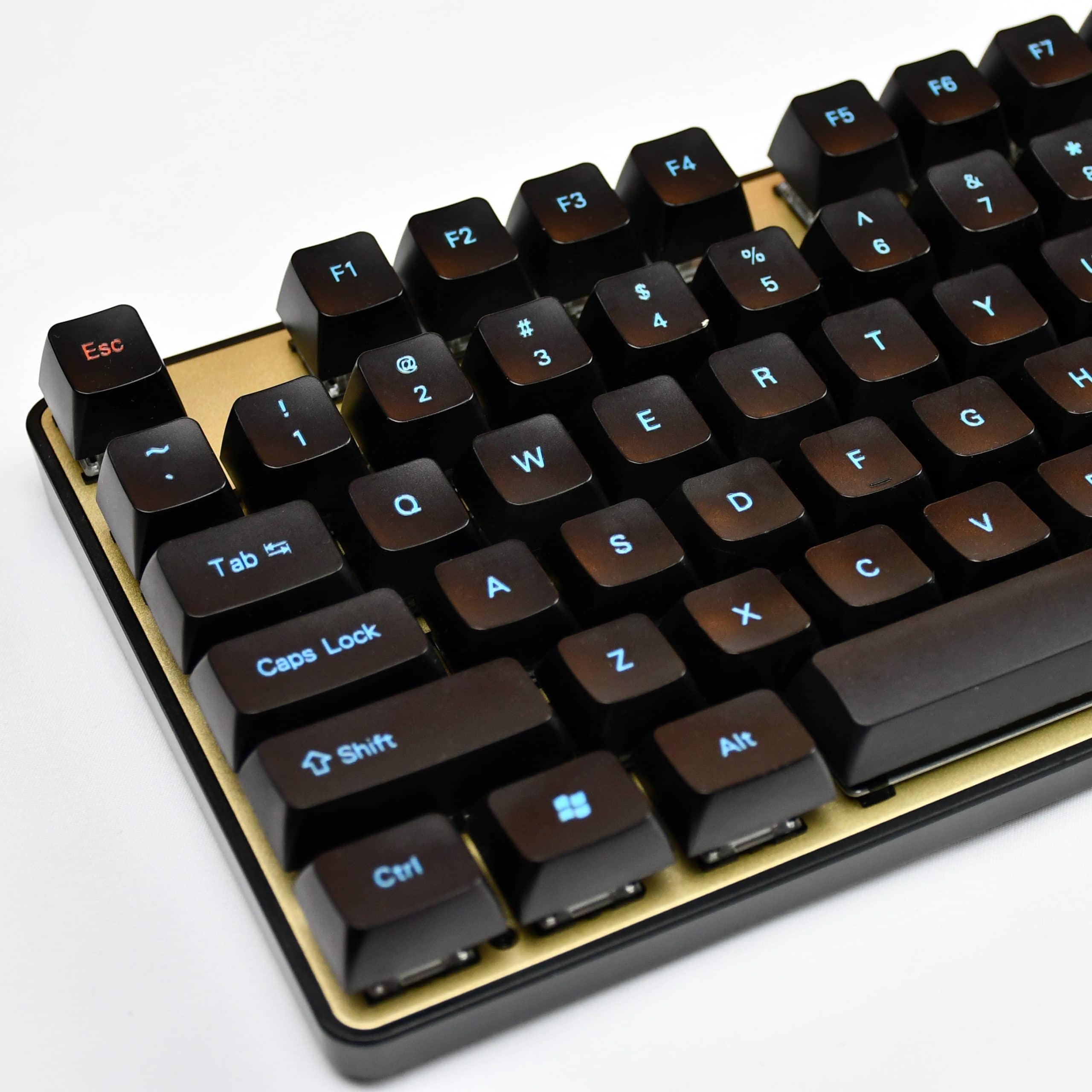 Mix Profile Keycaps PBT Black Keys with Blue Legends 110 Keys