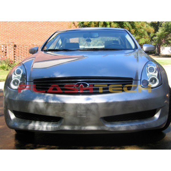 FLASHTECH White LED HEADLIGHT HALO KIT for Infiniti G35 Coupe (0608)