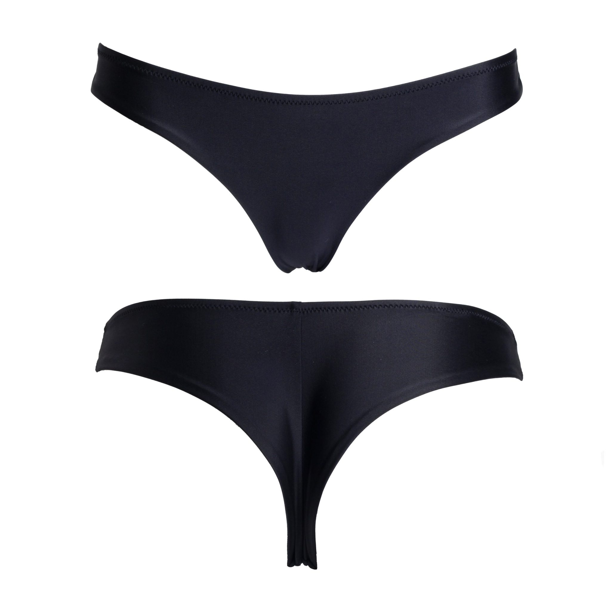 Black Brazilian Cut Swimwear Bottoms by Flash You And Me