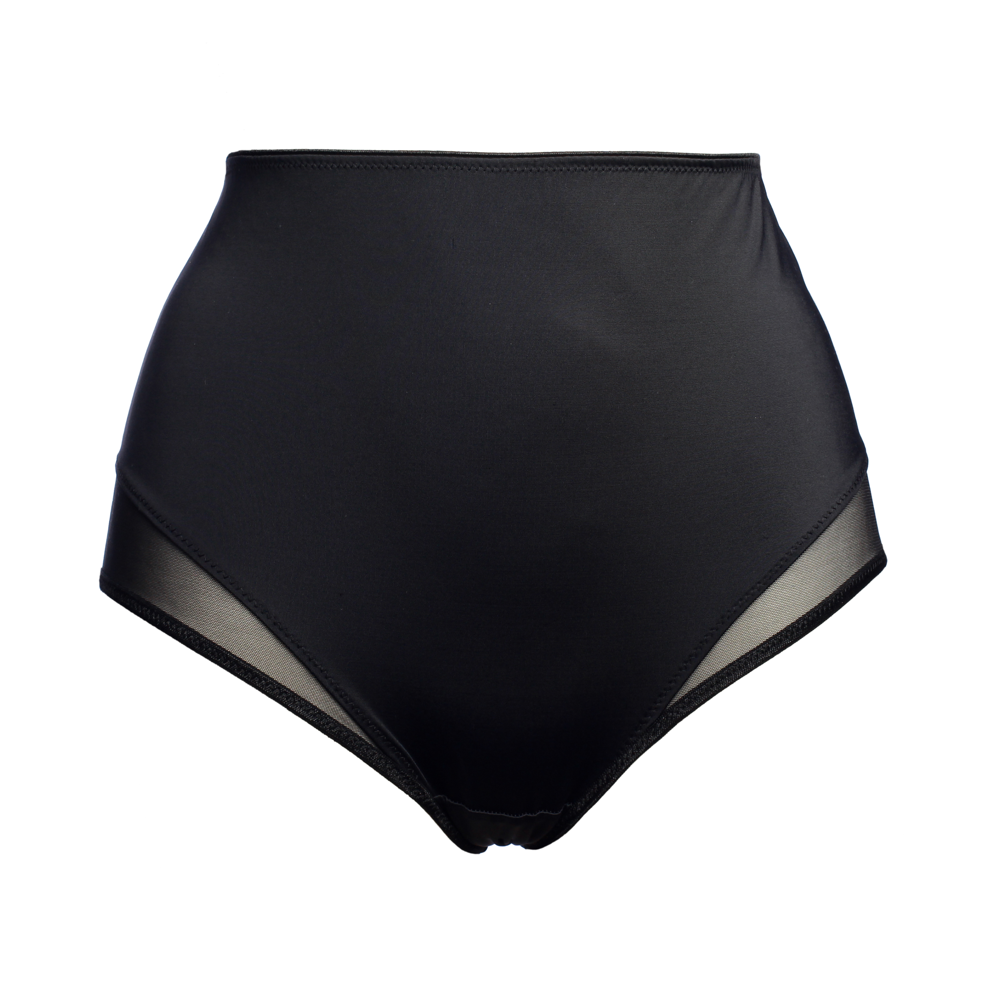 High Waist Bikini Bottoms With Sheer Mesh Detailing by Flash
