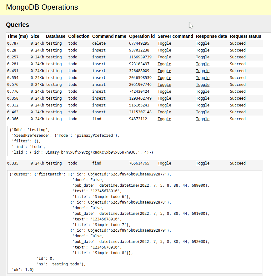 Mongo Debug Toolbar Panel — FlaskMongoEngine3 1.0.10.dev21+gb1ce064