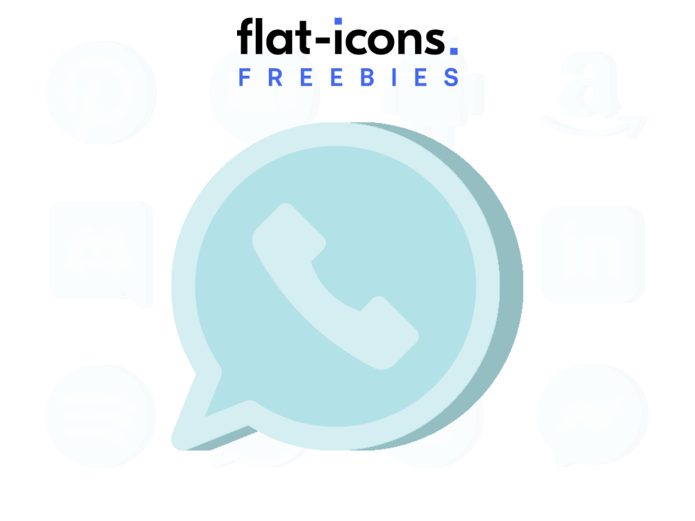 Light Blue WhatsApp Icon Free Flat Icons