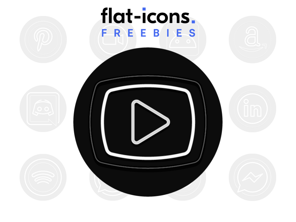 Neon Black YouTube Icon Free Flat Icons