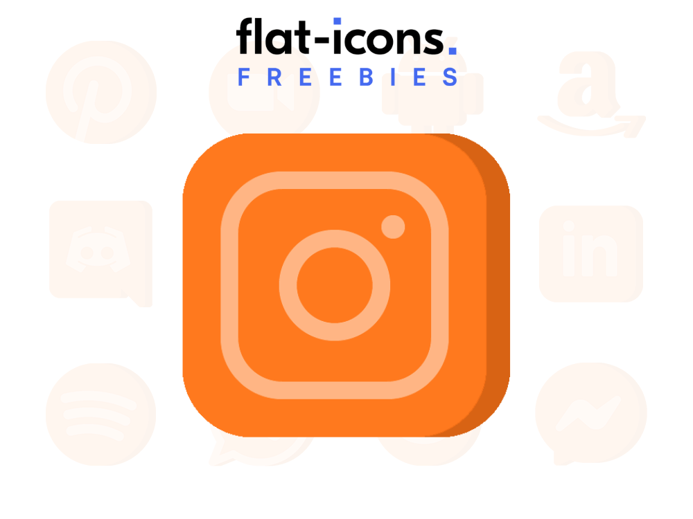 Orange Instagram Icon Free Flat Icons