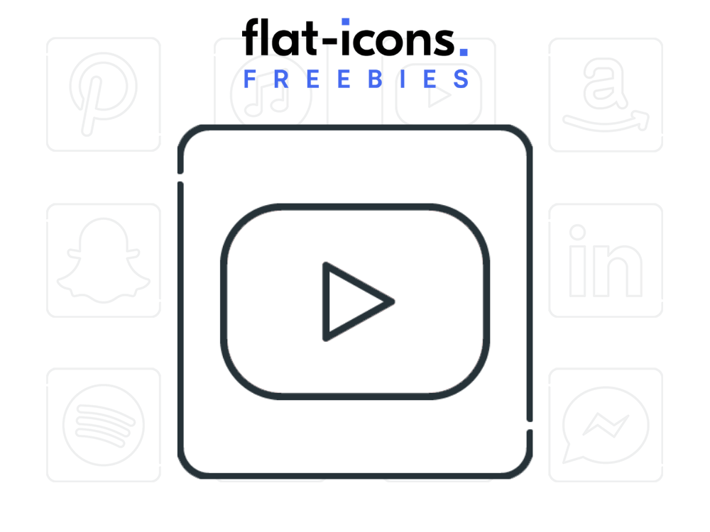 White YouTube Icon Free Flat Icons