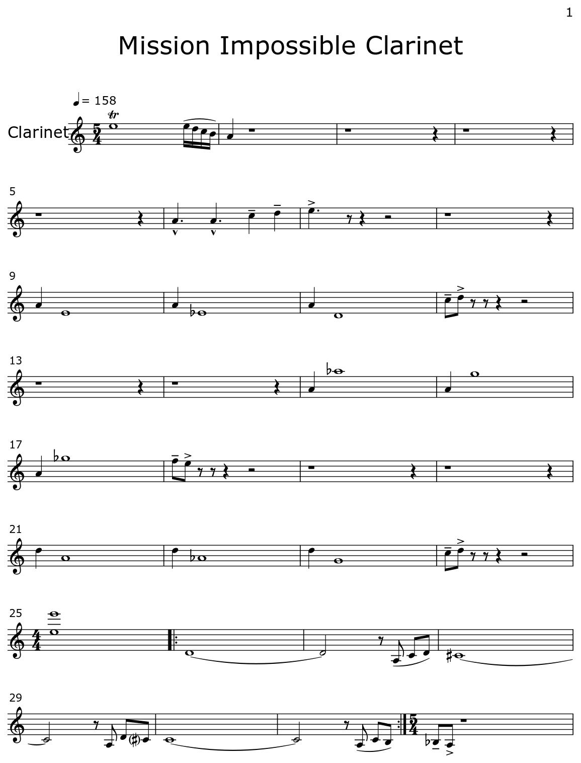 Mission Impossible Sheet music for