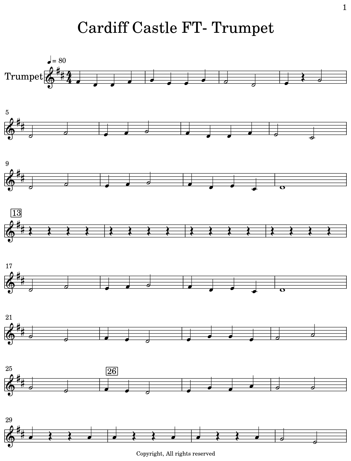 Cardiff Castle FT Trumpet Sheet music for Trumpet