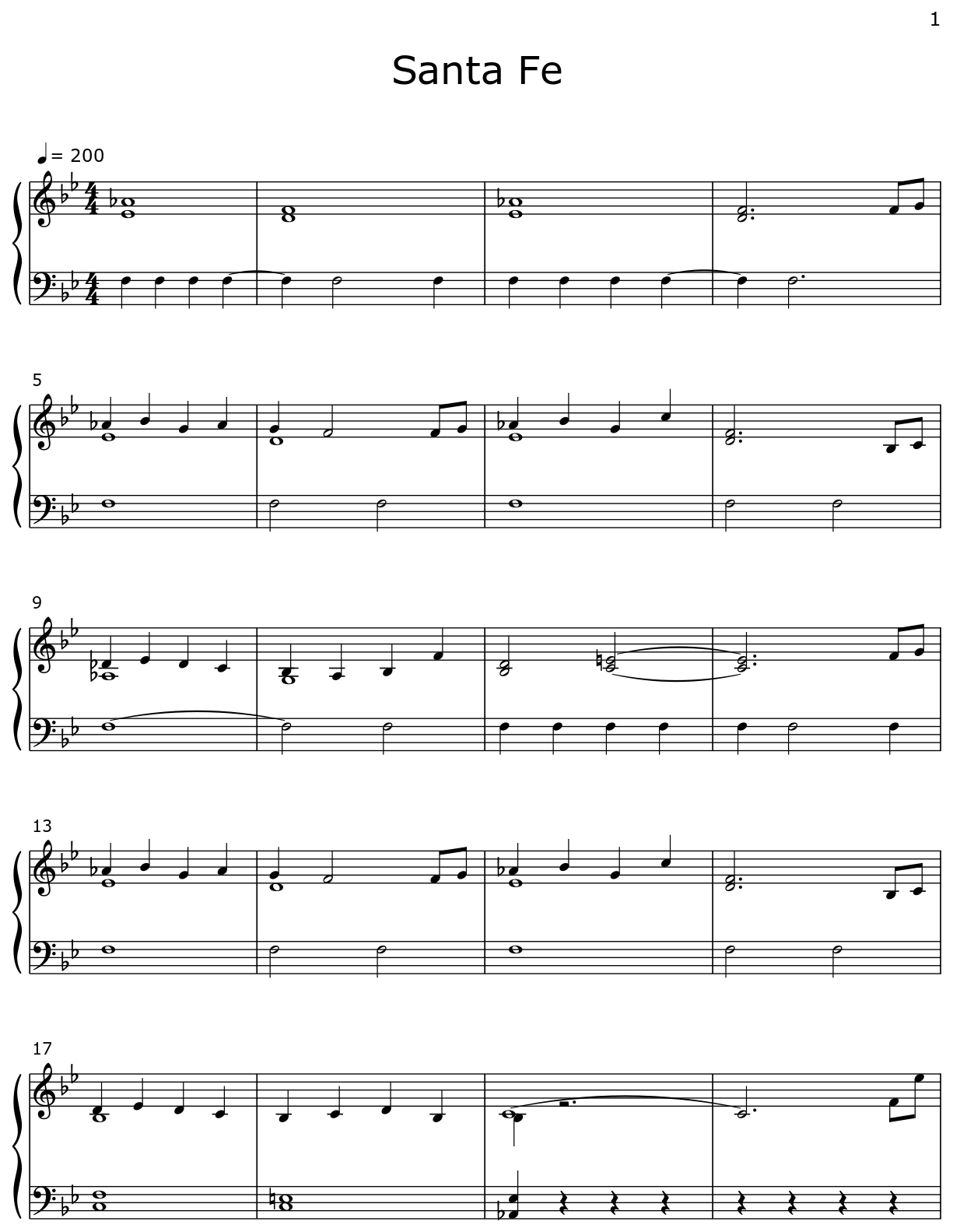 Santa Fe Sheet music for Piano