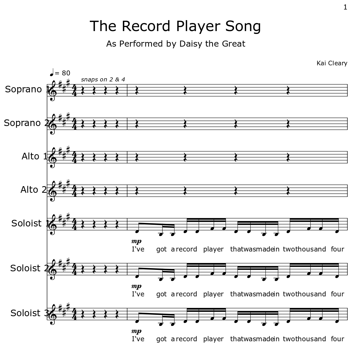 The Record Player Song Sheet music for Piano