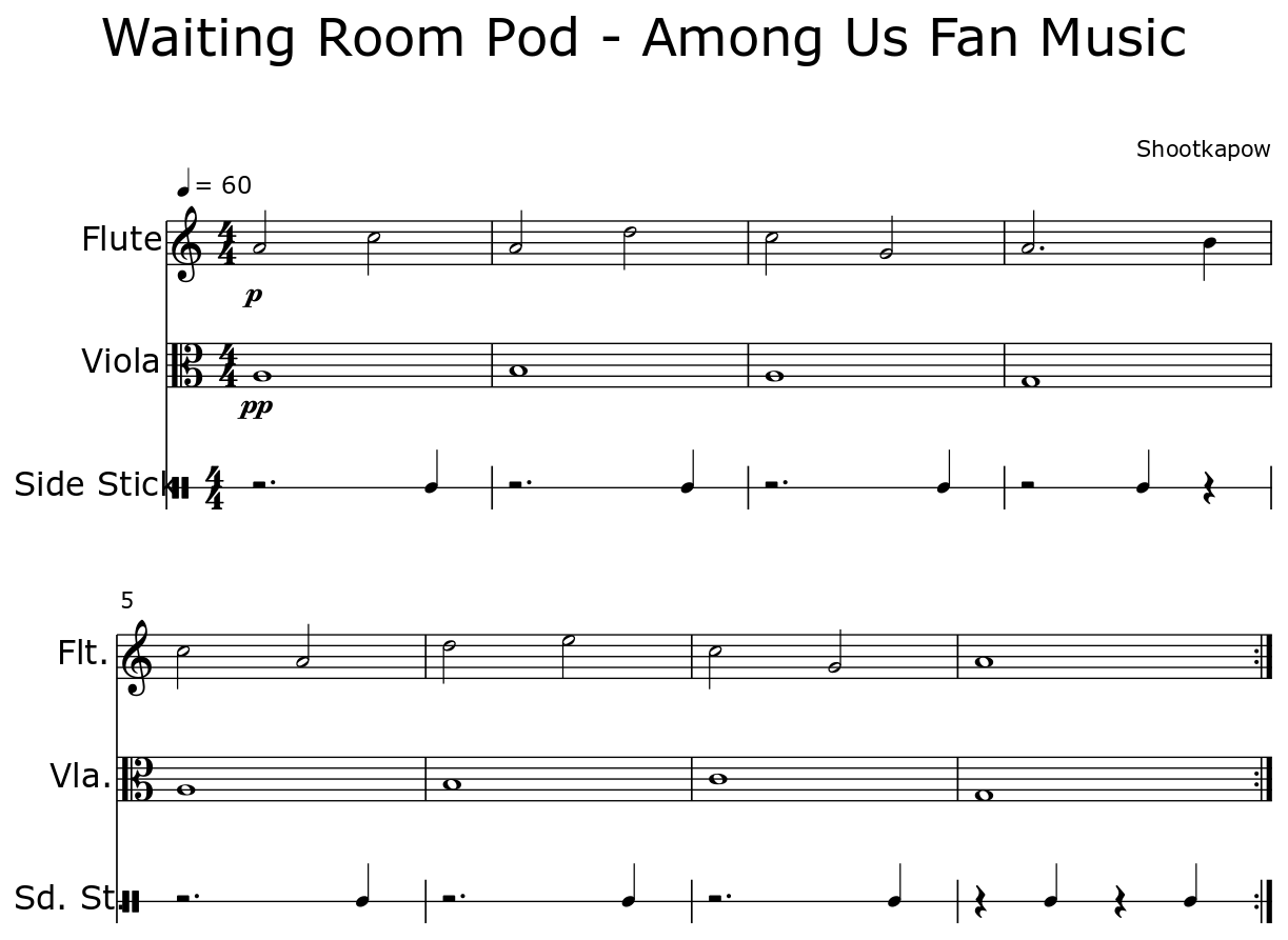 Waiting Room Pod Among Us Fan Music Sheet music for Flute, Viola