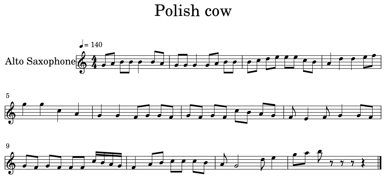 Polish cow Sheet music for Alto Saxophone